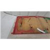Image 3 : Early Vintage Wooden hockey Game, Red and Green Trim, with Metal Pins and Netting