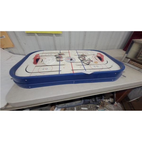 Vintage Tabletop Hockey Game with Puck, 12 Player Pieces, and 2 Goals with wpg jets