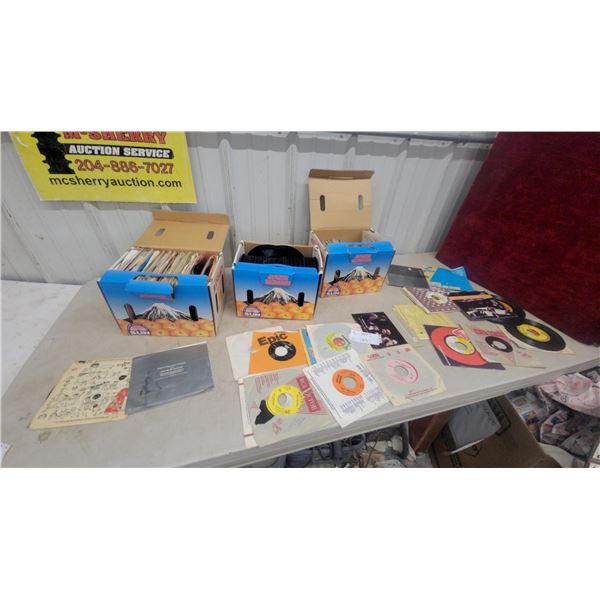 Vintage 45 RPM Records, RCA Victor, Epic, Columbia, 3 boxes full