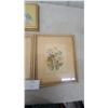 Image 2 : Assorted Framed Art: 2 London Florals Prints, 1 Daisy Print, 1 Fan Print