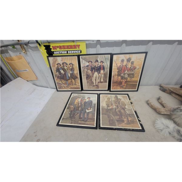5× Framed Military Prints: Royal Air Force, Scottish Highlanders, and More 12”×16”