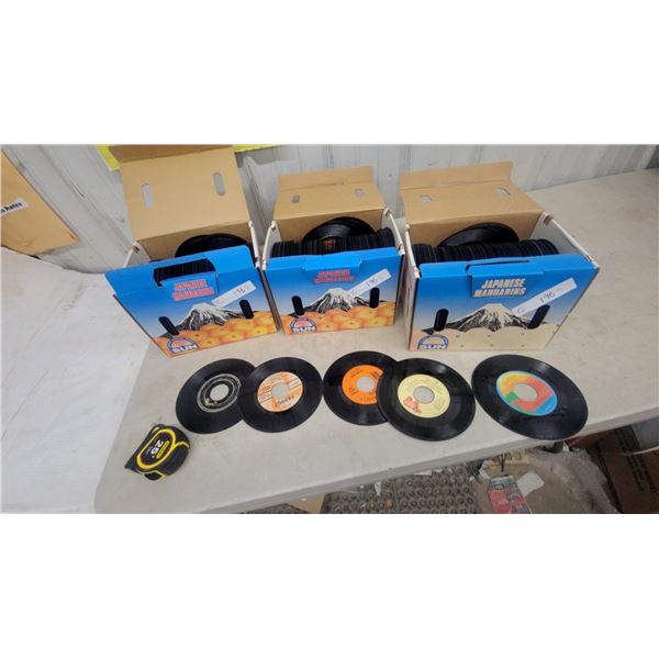 Lot of 45 RPM Vinyl Records, 3 Boxes