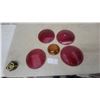 Image 1 : Glass Lenses: 4 Red 8.6” Diameter and 1 Amber Round Lens