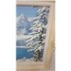 Image 3 : Framed Oil on Canvas Painting of a Winter Mountain Lake Scene 28”×36”