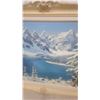 Image 4 : Framed Oil on Canvas Painting of a Winter Mountain Lake Scene 28”×36”