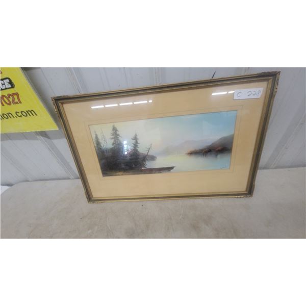 Framed Watercolor Painting, Signed “W. Walker,” 15”×24”