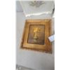 Image 5 : Framed Floral Needlepoint Art 2, Framed Still Life Painting, and Octagonal Floral Plaque