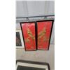 Image 2 : Assorted Wall Art: 2 Red and Gold Parrot Reliefs, 2 Gold Figure Reliefs, and More biggest one