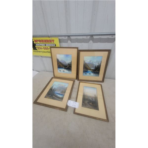 Four Framed Landscape Prints, Signed Weide