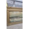 Image 3 : Framed Seascape Print with Gold-Tone Ornate Frame, 36”×18”