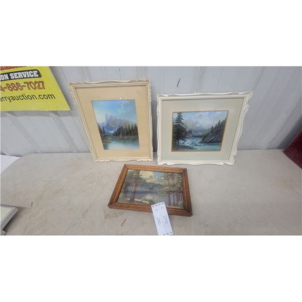 Three Framed Landscape Paintings: Two Signed "