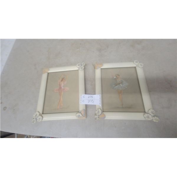 Two Framed Ballerina Prints, 10”×12”