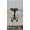Image 1 : Industrial Style Bar Stool with Bicycle Chain and Pedal Footrest, Padded Seat