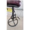 Image 3 : Industrial Style Bar Stool with Bicycle Chain and Pedal Footrest, Padded Seat