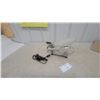 Image 1 : Chrome Airplane-Form Table Lamp with Frosted Glass Shade and Power Cord