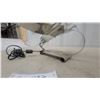 Image 4 : Chrome Airplane-Form Table Lamp with Frosted Glass Shade and Power Cord