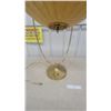 Image 2 : Mid-Century Modern Brass Table Lamp with Ribbed Fiberglass Shade and Power Cord