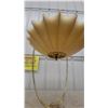Image 3 : Mid-Century Modern Brass Table Lamp with Ribbed Fiberglass Shade and Power Cord