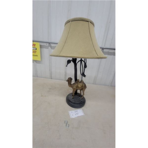 Camel Table Lamp with Shade and Power Cord