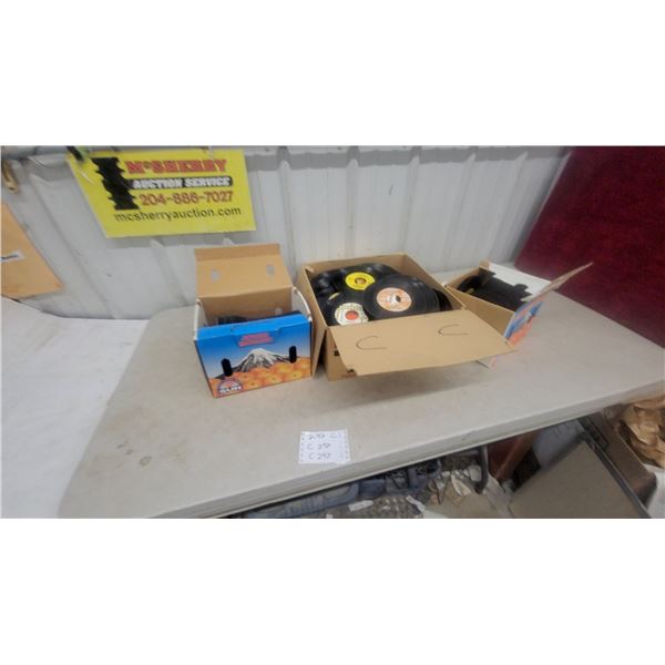 Large Lot of 45 RPM Vinyl Records in 3 Boxes