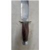 Image 3 : Fixed-Blade Hunting Knife with Clip-Point Blade, Wood Handle, and Leather Sheath