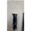 Image 9 : Fixed-Blade Hunting Knife with Clip-Point Blade, Wood Handle, and Leather Sheath