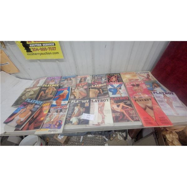 Lot of 25 Playboy Magazines, Various Issues from 1970s-1980s