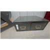 Image 2 : Vintage Index Card Rolodex and 2-Drawer Metal Index Card File Cabinet