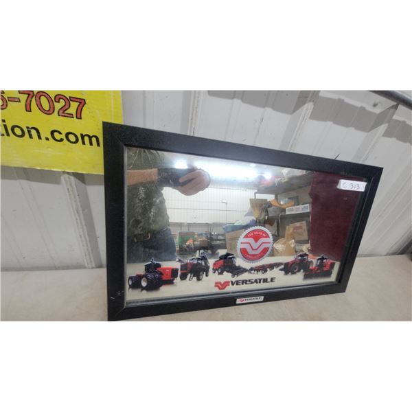 Versatile Framed Mirror with Tractor Images and Decal, 15”×26”