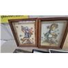 Image 2 : 9 Assorted Framed Art: 2 Hummels, 2 Silhouettes, and Hummingbird