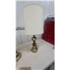 Image 4 : Three Brass Table Lamps, One Without Shade