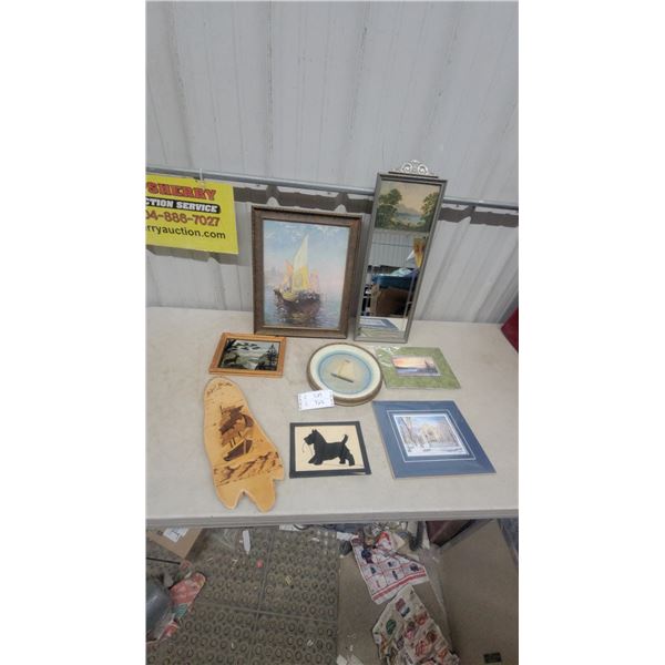Assorted Framed Art and Mirror Lot