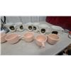 Image 2 : Vintage Coffee and Tea Service Lot: Chrome Coffeemaker, Red Teapot, Striped Teapot, + Mugs