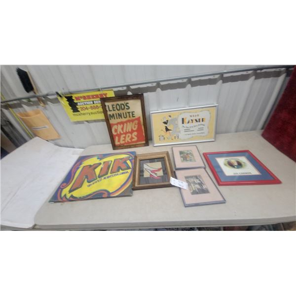 Framed Vintage "Wear Kayser" Hosiery, Underthings, Gloves and Lingerie Advertisement Poster