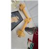 Image 2 : Assorted Decor and Collectibles: Wooden Bolts, Framed Art, Figurines