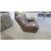 Image 6 : Brown Leather / Leather-Style Recliner Chair with Side Handle