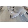 Image 3 : Light Gray Reclining Sofa with Center Console, 2 Cupholders, and 2 USB Ports 75” wide