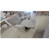 Image 8 : Light Gray Reclining Sofa with Center Console, 2 Cupholders, and 2 USB Ports 75” wide