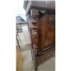 Image 4 : Carved Oak Corner Cabinet with Spindle Supports and Decorative Frieze 64”×37”×18”
