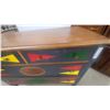 Image 2 : Painted Wood Dresser with Backgammon Board Motif and Brass Pulls 36”×44”×20”