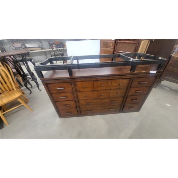 Dark Wood and Black Dresser, 40”×19”×65”