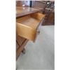 Image 12 : Vintage Wooden Sideboard Buffet Cabinet with Turned Legs, Drawers, and Brass Hardware 39”×60”×20”