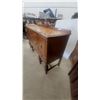 Image 3 : Vintage Wooden Sideboard Buffet Cabinet with Turned Legs, Drawers, and Brass Hardware 39”×60”×20”
