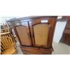 Image 4 : Wood Armoire with Cane Doors and Three-Drawer Dresser Base 56”×36”×22”