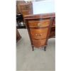 Image 4 : Mahogany Bow Front Desk with Drawers and Cabinet Doors 30”×19”×48”