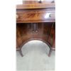 Image 5 : Mahogany Bow Front Desk with Drawers and Cabinet Doors 30”×19”×48”