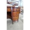 Image 6 : Mahogany Bow Front Desk with Drawers and Cabinet Doors 30”×19”×48”
