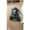 Image 2 : Power Wheels Black and Green ATV Ride-On Toy with Chrome Wheels and Footrests