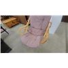 Image 3 : Rattan Swivel Chair with Mauve Cushion