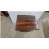 Image 2 : Dark Wood Nightstand with Drawer and Two Woven-Panel Doors 22”×20”×16”